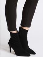 Marks & Spencer Stiletto Heel Stretch Ankle Boots Black