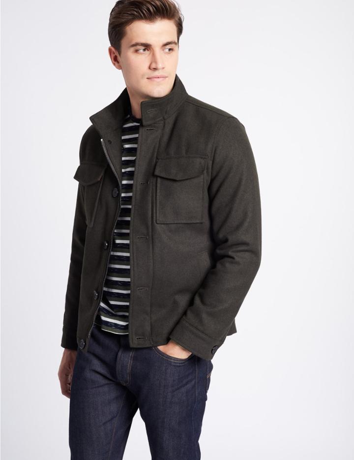 Marks & Spencer Twin Pockets Jacket Khaki