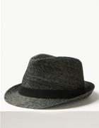 Marks & Spencer Textured Trilby Hat Black Mix