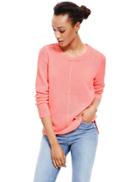 Marks & Spencer Swing Tape Round Neck Jumper Neon Pink