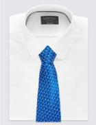 Marks & Spencer Pure Silk Geometric Print Tie Royal Blue