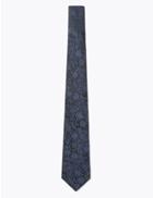 Marks & Spencer Silk Slim Paisley Swarovski Crystals Tie Navy Mix