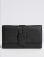 Marks & Spencer Leather Knot Detail Purse With Cardsafe&trade; Black
