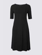 Marks & Spencer Jersey Half Sleeve Swing Dress Black