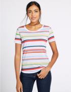Marks & Spencer Striped Round Neck Short Sleeve T-shirt Multi