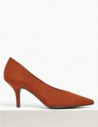 Marks & Spencer Stiletto Heel High Cut Court Shoes Terracotta