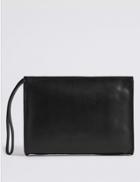 Marks & Spencer Leather Clutch Bag Black