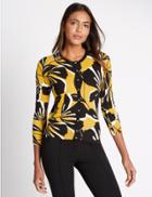 Marks & Spencer Floral Print Cardigan Mustard