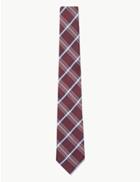Marks & Spencer Silk Slim Heritage Check Tie Burgundy