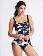 Marks & Spencer Secret Slimming&trade; Adjustable Ruched Swimsuit White Mix