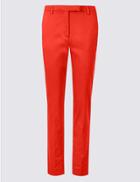 Marks & Spencer Cotton Rich Slim Leg 7/8 Trousers Bright Red