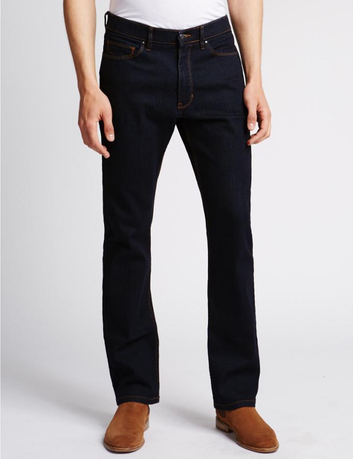 Marks & Spencer Straight Fit Stretch Water Resistant Jeans Indigo