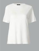 Marks & Spencer Round Neck Short Sleeve T-shirt Soft White
