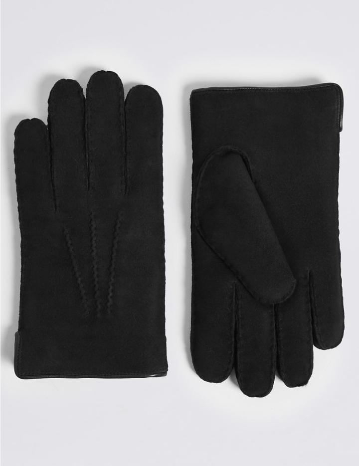 Marks & Spencer Leather Sheepskin Gloves Black