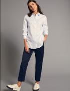Marks & Spencer Supima Cotton Rich Split Hem Trousers Navy
