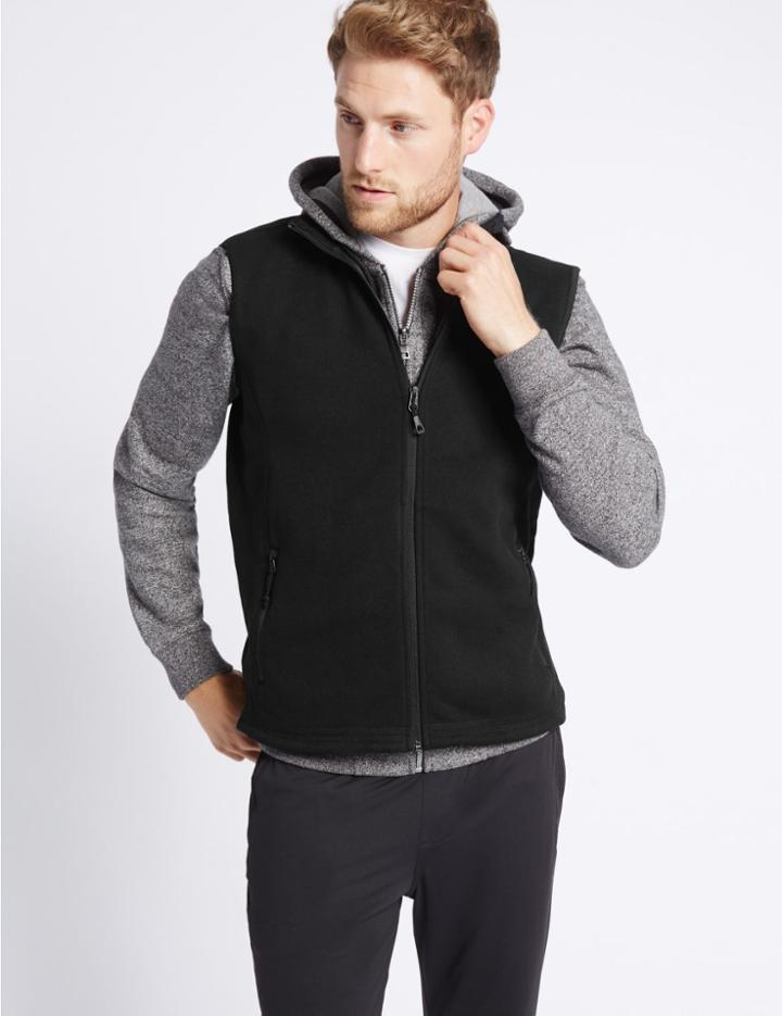 Marks & Spencer Textured Zipped Through Gilet Black