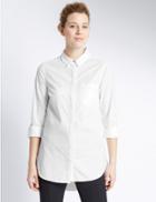Marks & Spencer Pure Cotton Long Sleeve Shirt White