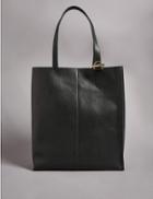 Marks & Spencer Leather Shopper Bag Dark Green