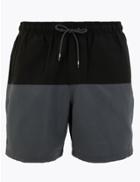 Marks & Spencer Quick Dry Colour Block Swim Shorts Black Mix