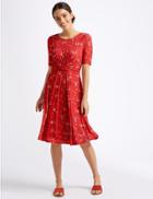Marks & Spencer Floral Print Twist Detail Swing Dress Red Mix