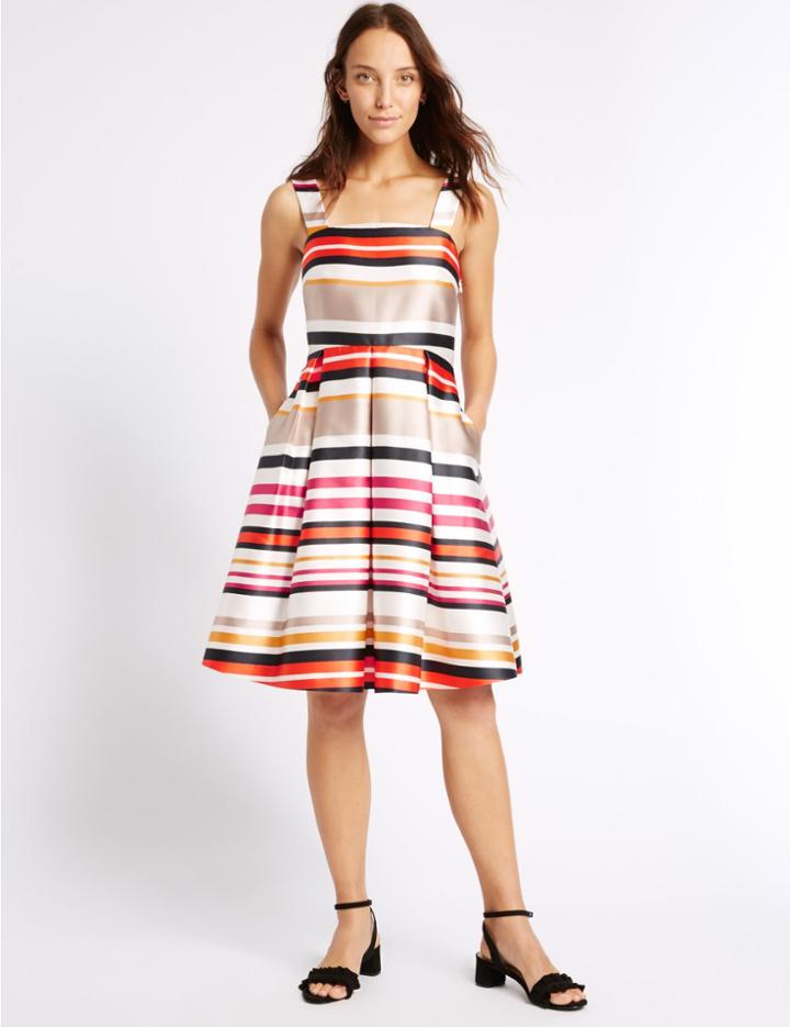 Marks & Spencer Striped Prom Swing Dress Multi