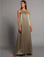 Marks & Spencer Metallic Halter Neck Sleeveless Shift Dress Gold