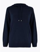 Marks & Spencer Pure Cashmere Hoodie Navy