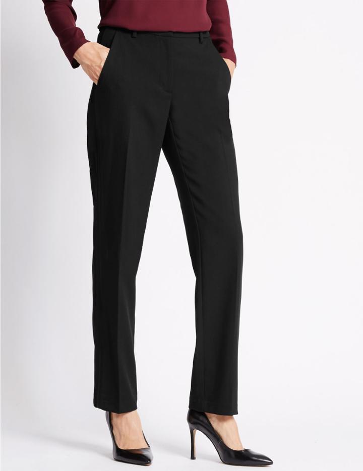 Marks & Spencer Straight Leg Trousers Black Mix