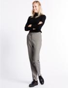 Marks & Spencer Textured Slim Leg Trousers Grey Mix
