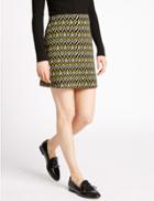 Marks & Spencer Textured Bodycon Skirt Yellow Mix