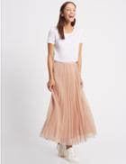 Marks & Spencer Mesh Straight Midi Skirt Blush Pink
