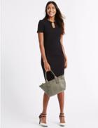Marks & Spencer Leather Casual Grab Tote Bag Light Khaki
