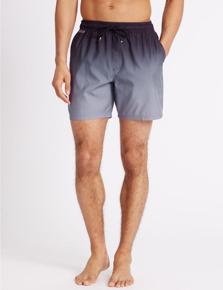 Marks & Spencer Dip Dyed Quick Dry Swim Shorts Grey Mix