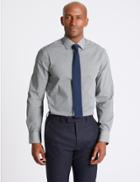 Marks & Spencer 3 Pack Cotton Blend Slim Fit Shirts Navy Mix