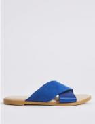 Marks & Spencer Extra Wide Fit Cross Strap Sandals Navy Mix