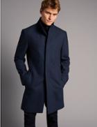 Marks & Spencer Wool Blend Coat Blue Mix