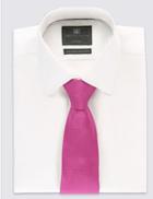 Marks & Spencer Pure Silk Textured Tie Bright Pink