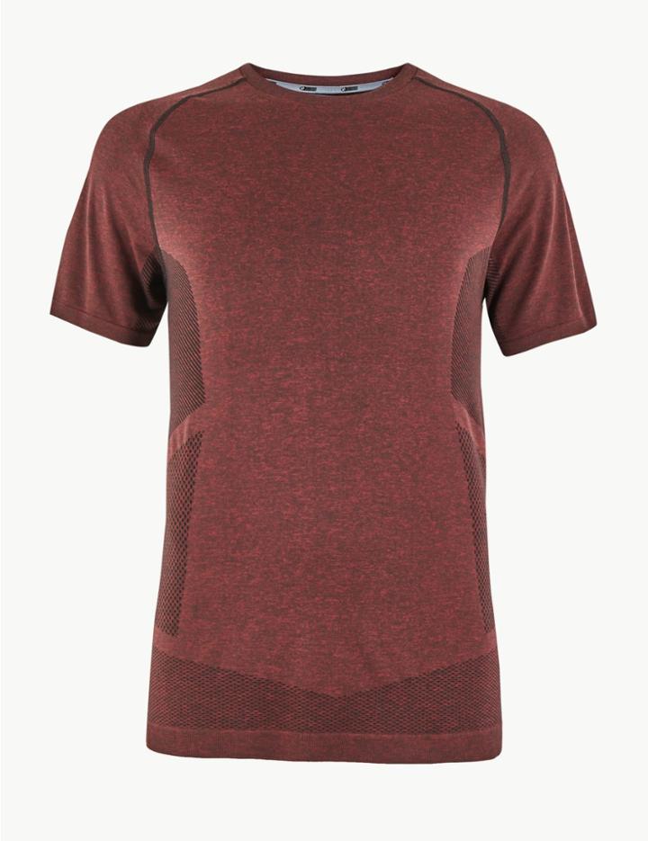 Marks & Spencer Active Seam Free T-shirt Red Mix