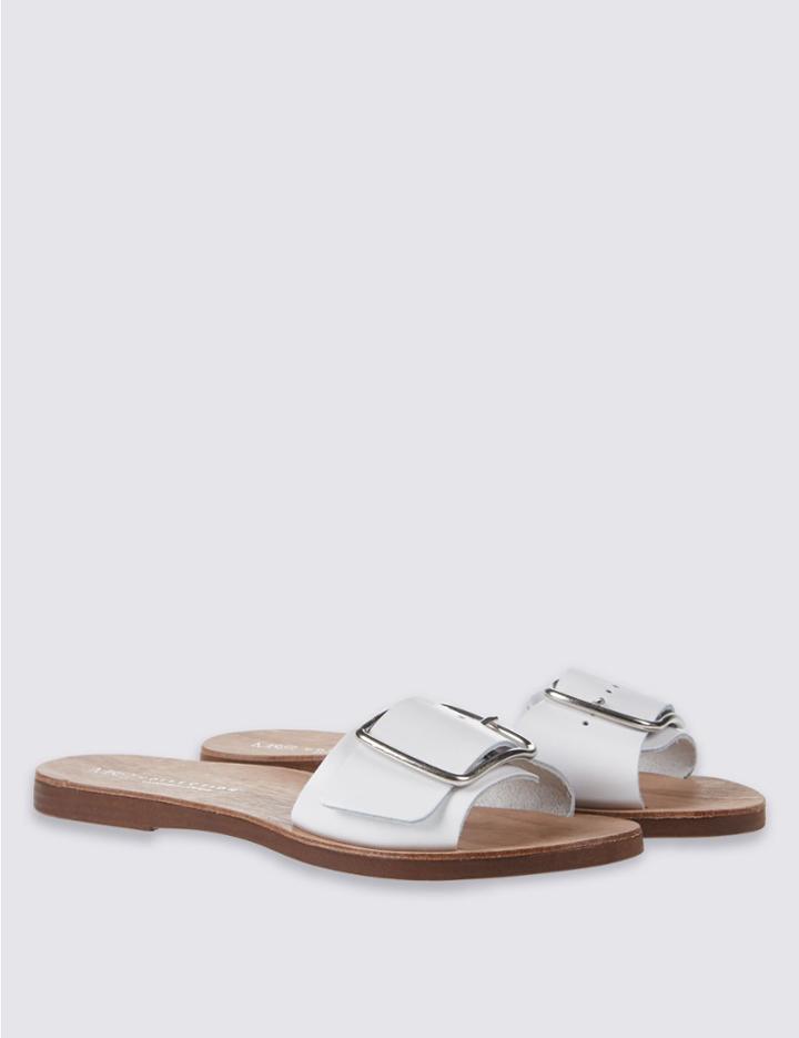Marks & Spencer Leather Buckle Sandals White