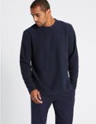 Marks & Spencer Crew Neck Fleece Top With Stormwear&trade; Navy