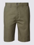 Marks & Spencer Pure Cotton Chino Shorts Washed Green