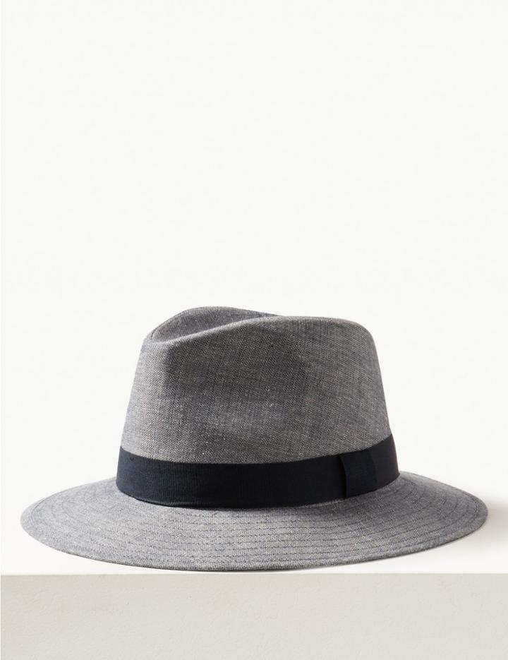 Marks & Spencer Herringbone Ambassador Hat Blue Mix