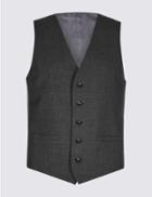 Marks & Spencer Charcoal Checked Slim Fit Waistcoat Charcoal