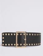 Marks & Spencer Faux Leather Stud Waist Belt Black Mix
