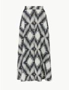 Marks & Spencer Printed Button Detailed A-line Maxi Skirt Ivory Mix