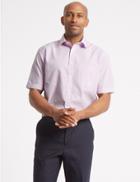 Marks & Spencer 2 Pack Easy To Iron Shirts With Pocket Lilac Mix