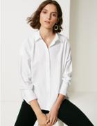 Marks & Spencer Oversized Long Sleeve Shirt White