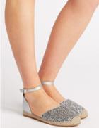 Marks & Spencer Two Part Glitter Espadrilles Silver
