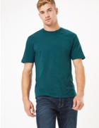 Marks & Spencer Pure Cotton Crew Neck T-shirt Dark Turquoise