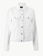 Marks & Spencer Pure Cotton Button Detailed Denim Jacket Soft White